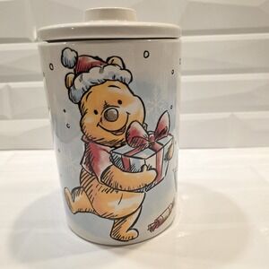 Disney Winnie The Pooh Piglet Cookie Canister Jar Christmas Holiday